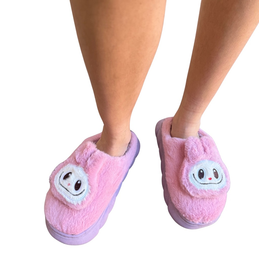 Cute Pink Slippers with Labubu Design 9/10 youth kids gift